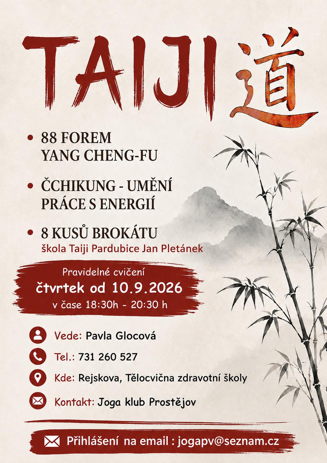 Taiji a čchikung – cvičení ve čtvrtek